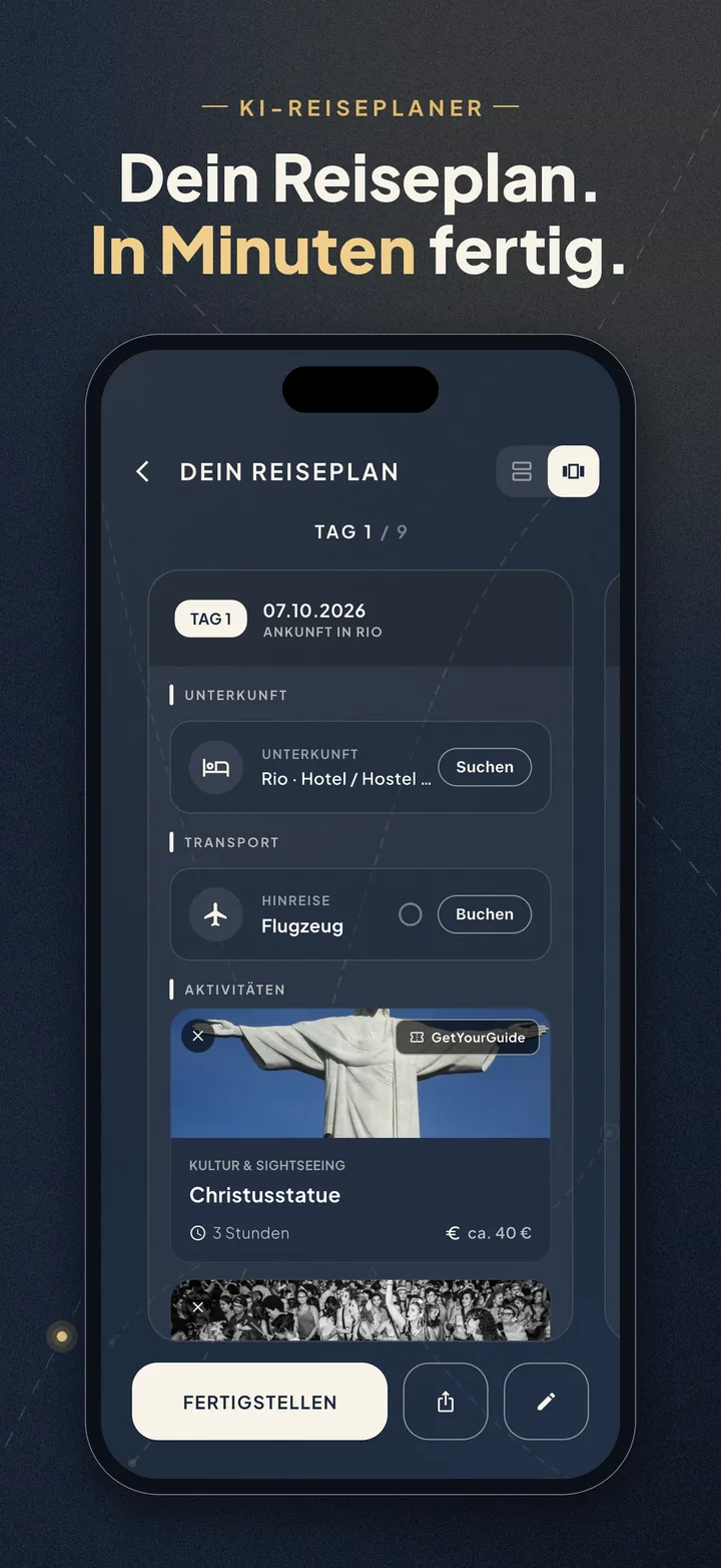 Fertiger Reiseplan